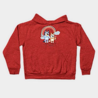 rainbow bluey Kids Hoodie